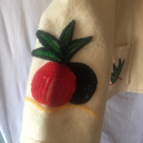🧶🧶🧶🧶VINTAGE 1950,s Wool Jacket Beige   Mexican embroidery🌵🌵🌵one owner - Picture 6 of 9